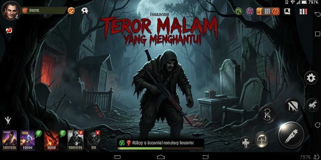Tampilan gameplay 797K yang menegangkan dan atmosfer Horror yang mencekam.