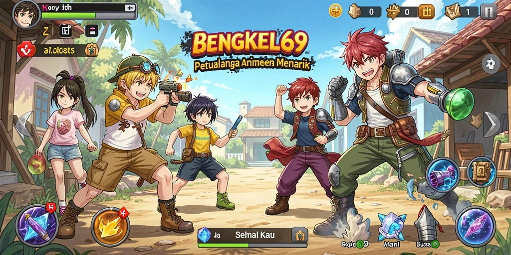 Screenshot gameplay BENGKEL69 yang menampilkan aksi karakter Anime.
