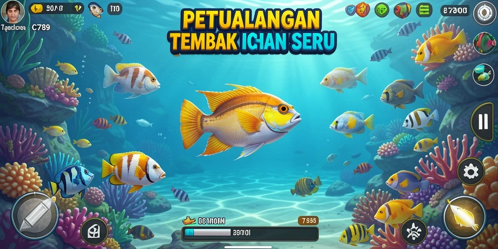 Gameplay seru Tembak Ikan yang penuh warna.