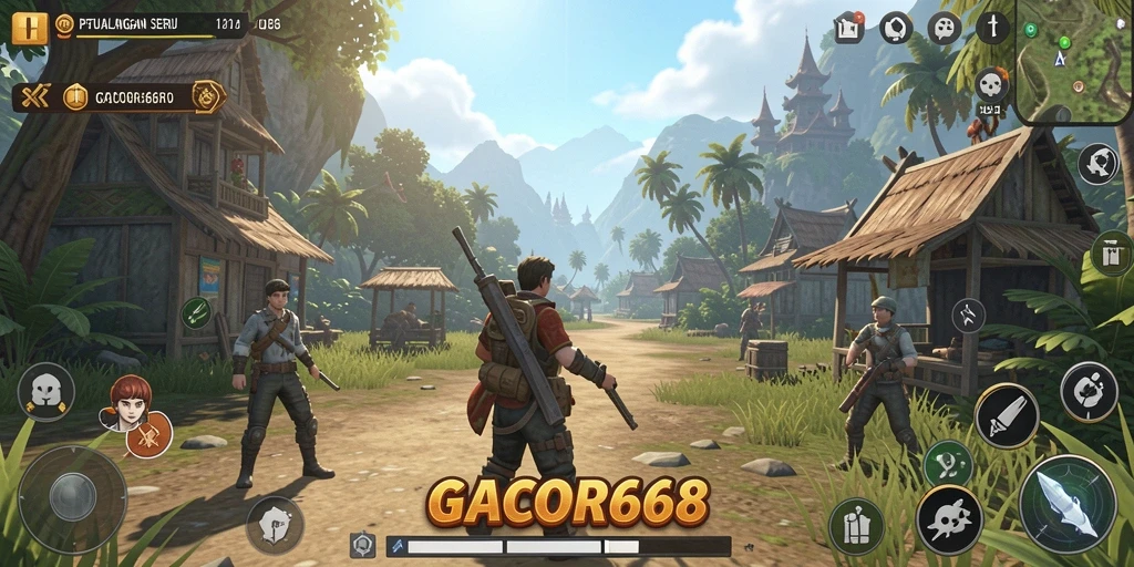 Screenshot GACOR668 menampilkan aksi seru di dunia terbuka.
