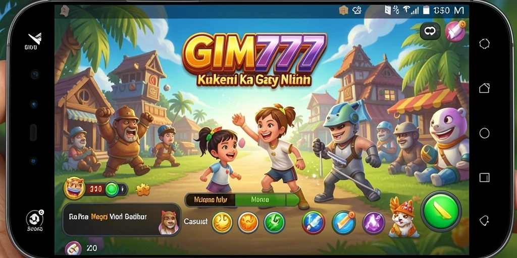 Tampilan gameplay GIM777 yang menyenangkan dan penuh warna.