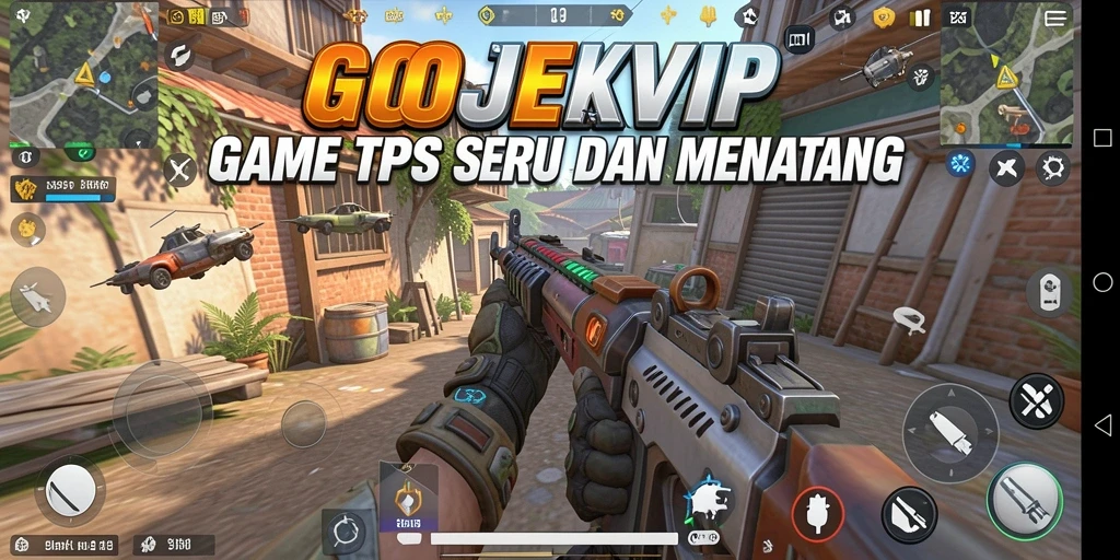 Screenshot gameplay seru dari GOJEKVIP yang menunjukkan aksi pertarungan.