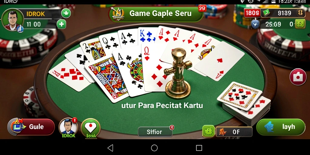 Tangkapan layar gameplay IDROK menampilkan suasana seru permainan Gaple.