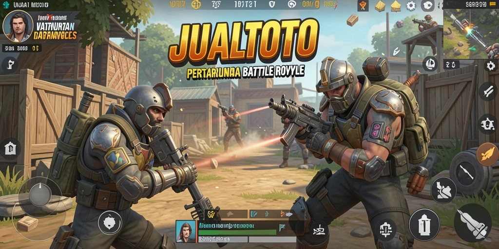 Tangkapan layar dari permainan <strong>JUALTOTO</strong> yang menunjukkan aksi Battle Royale.