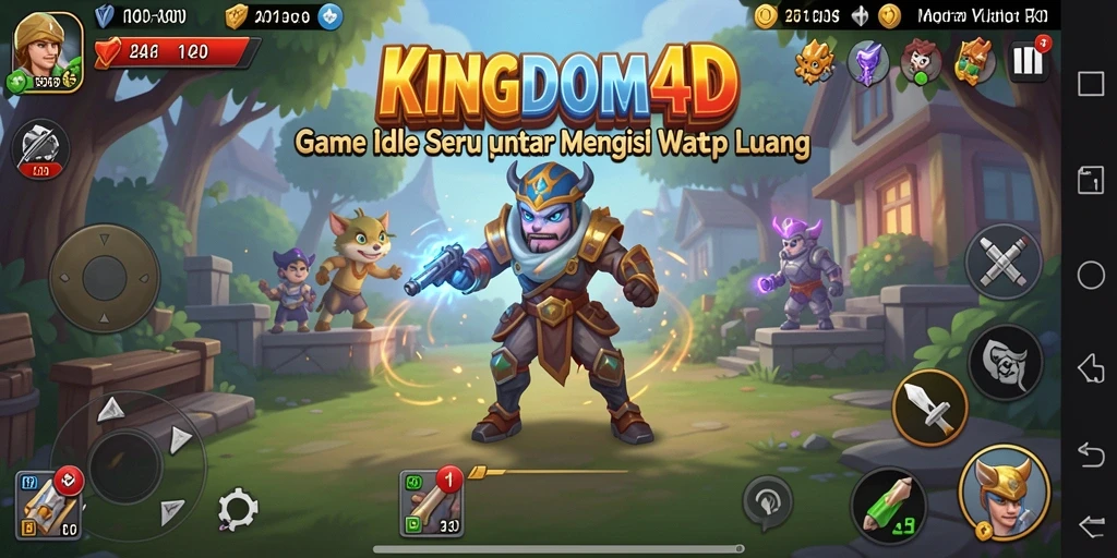 Tampilan gameplay KINGDOM4D yang menampilkan kegiatan Idle yang seru.