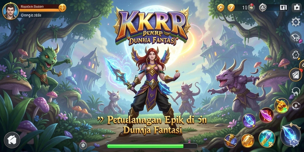 Tampilan gameplay KKRP yang menakjubkan dan penuh aksi petualangan.