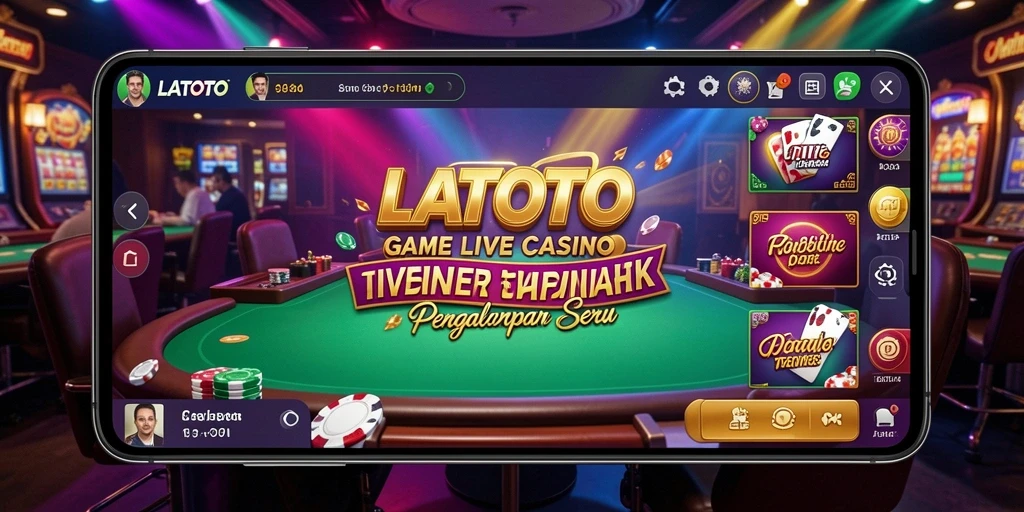 Tampilan seru permainan langsung LATOTO di kasino virtual.