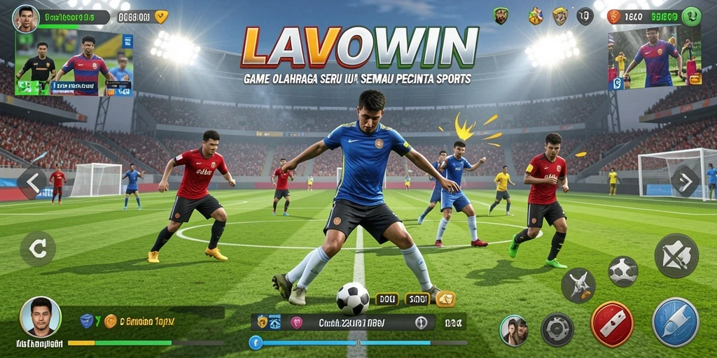 Gambar gameplay seru LAVOWIN yang menampilkan aksi olahraga.