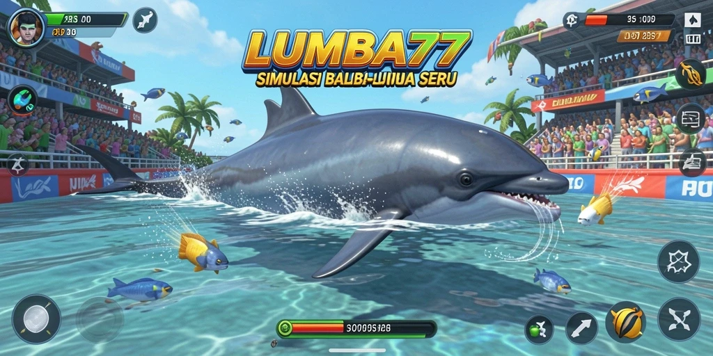Gameplay seru dengan balapan lumba-lumba yang menegangkan.