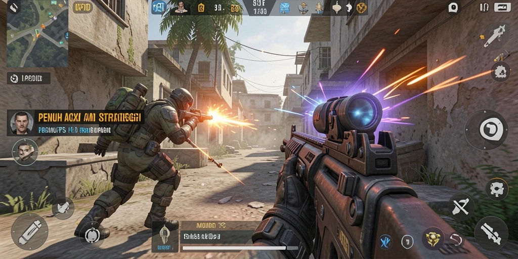 Gameplay mendebarkan MPOID dalam aksi tembak-menembak intens.
