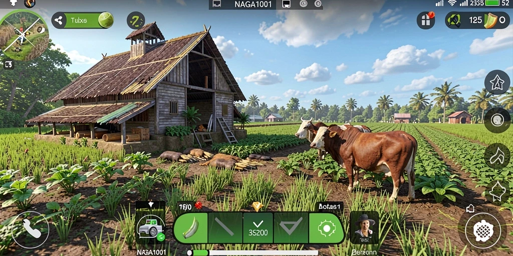 Screenshot NAGA1001 menampilkan pengalaman bertani yang seru dan interaktif.