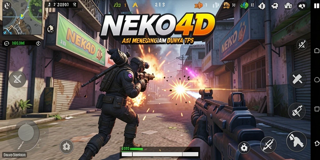Screenshot gameplay NEKO4D menampilkan aksi seru dalam dunia TPS.