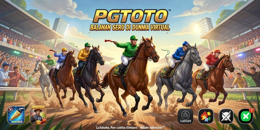 Gameplay mendebarkan PGTOTO dengan mobil balap yang sedang beraksi.