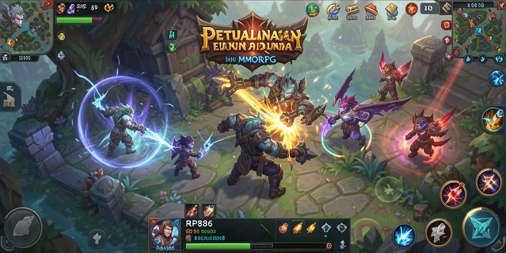Tampilan gameplay epik dalam dunia MMORPG RP886.