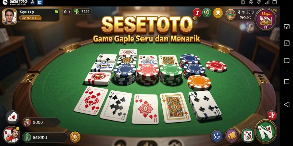 Tampilan gameplay SESETOTO yang dinamis dan interaktif dalam permainan Gaple.