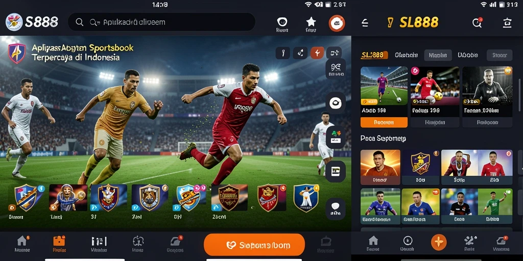 Tampilan menarik dari aplikasi SL888 dengan fitur taruhan olahraga interaktif.