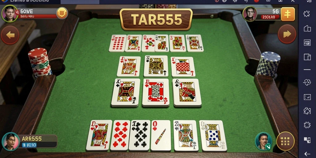 Tampilan gameplay Domino yang menarik dan interaktif dalam TAR555.