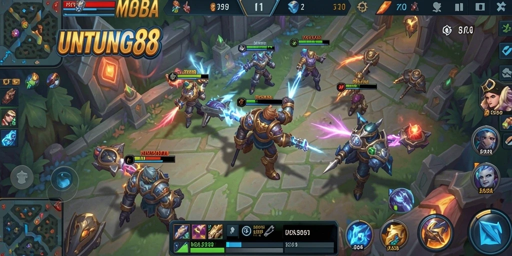 Tangkapan layar gameplay UNTUNG88 yang menampilkan pertempuran mendebarkan.